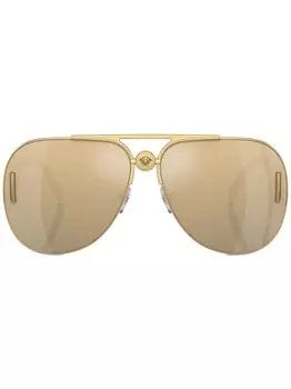 Versace Eyewear солнцезащитные очки-пилоты с декором Medusa, золотистый