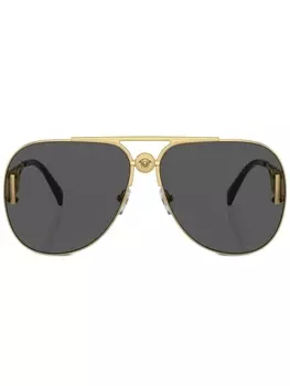 Versace Eyewear солнцезащитные очки-пилоты с логотипом, золотистый