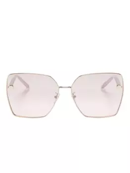 Versace Eyewear солнцезащитные очки с декором Greca, розовый