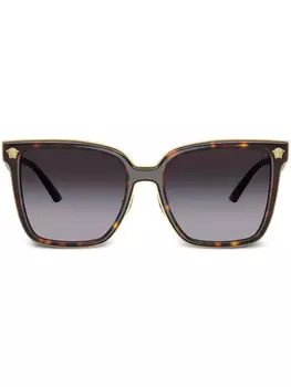 Versace Eyewear солнцезащитные очки с декором Medusa, коричневый