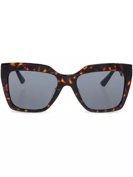 Versace Eyewear солнцезащитные очки с геометрической оправой и эффектом черепахового панциря, коричневый