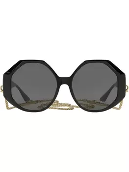 Versace Eyewear солнцезащитные очки в геометричной оправе, черный