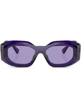 Versace Eyewear солнцезащитные очки в геометричной оправе с логотипом, фиолетовый