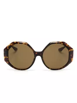 Versace Eyewear солнцезащитные очки в геометричной оправе, коричневый