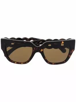 Versace Eyewear солнцезащитные очки в геометричной оправе, коричневый
