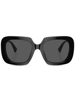 Versace Eyewear солнцезащитные очки в круглой оправе с декором Medusa, черный