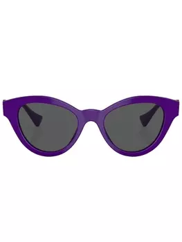 Versace Eyewear солнцезащитные очки в круглой оправе с декором Medusa, фиолетовый
