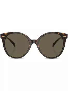Versace Eyewear солнцезащитные очки в круглой оправе черепаховой расцветки, зеленый