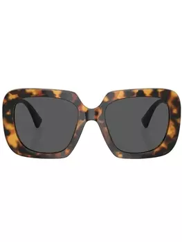 Versace Eyewear солнцезащитные очки в квадратной оправе с декором Medusa, зеленый