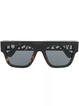 Versace Eyewear солнцезащитные очки в квадратной оправе с логотипом, коричневый