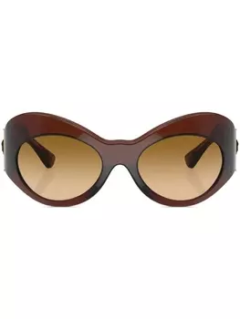 Versace Eyewear солнцезащитные очки в массивной оправе, коричневый