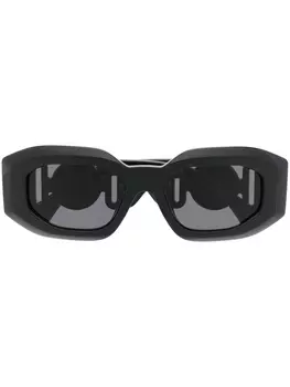 Versace Eyewear солнцезащитные очки в массивной оправе с декором Medusa, черный