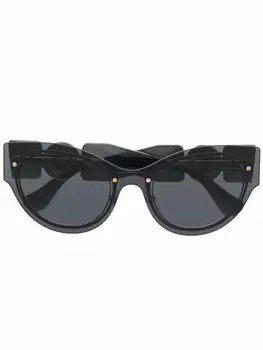 Versace Eyewear солнцезащитные очки в оправе 'кошачий глаз' и декором Medusa, черный