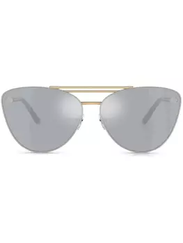 Versace Eyewear солнцезащитные очки в оправе 'кошачий глаз', серебряный