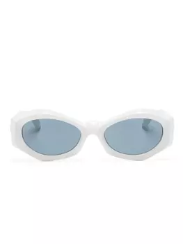 Versace Eyewear солнцезащитные очки в овальной оправе, белый