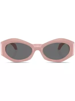Versace Eyewear солнцезащитные очки в овальной оправе с декором Medusa, розовый