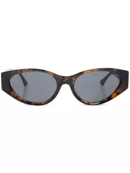 Versace Eyewear солнцезащитные очки в овальной оправе Havana, коричневый