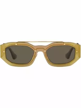 Versace Eyewear солнцезащитные очки в прямоугольной оправе, коричневый