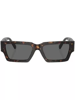 Versace Eyewear солнцезащитные очки в прямоугольной оправе, зеленый