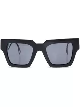 Versace Eyewear солнцезащитные очки в прямоугольной оправе, черный