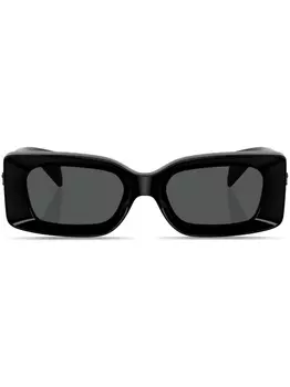 Versace Eyewear солнцезащитные очки в прямоугольной оправе с декором Medusa, черный