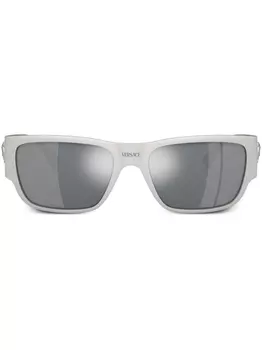Versace Eyewear солнцезащитные очки в прямоугольной оправе, серебряный