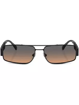 Versace Eyewear солнцезащитные очки в прямоугольной оправе, черный