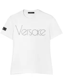 Versace футболка Crystal 1978 с логотипом, белый
