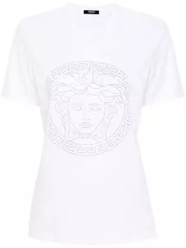 Versace футболка Crystal Medusa, белый