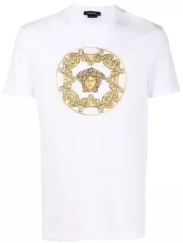 Versace футболка из органического хлопка с принтом Medusa, белый