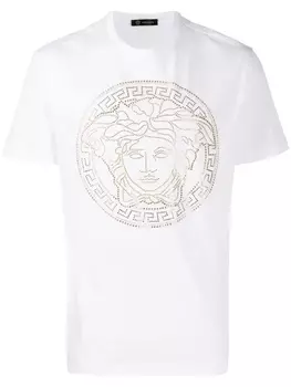 Versace футболка Medusa с заклепками, белый