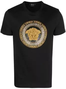 Versace футболка с декором Medusa, черный