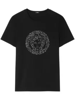 Versace футболка с декором «Медуза», черный