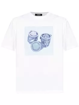 Versace футболка с графичным принтом, белый