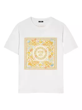 Versace футболка с графичным принтом, белый