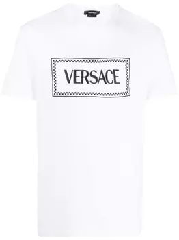 Versace футболка с логотипом, белый