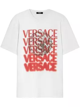 Versace футболка с логотипом, белый