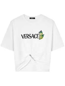 Versace футболка с логотипом, белый