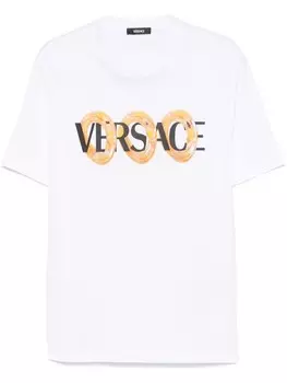 Versace футболка с логотипом, белый