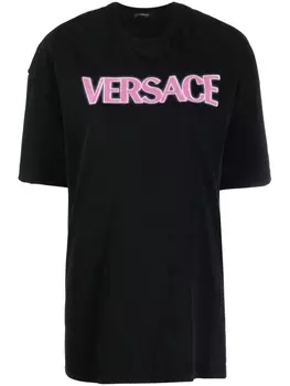 Versace футболка с логотипом, черный