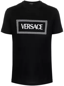 Versace футболка с логотипом, черный