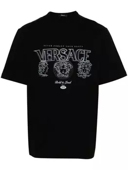 Versace футболка с логотипом, черный