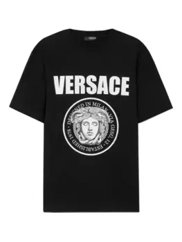 Versace футболка с логотипом, черный