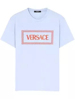 Versace футболка с логотипом, синий