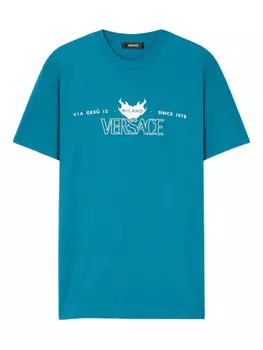 Versace футболка с логотипом, синий