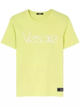 Versace футболка с логотипом, желтый