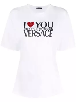Versace футболка с надписью, белый
