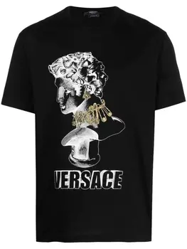 Versace футболка с принтом, черный