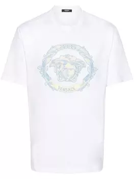 Versace футболка с вышивкой Medusa, белый