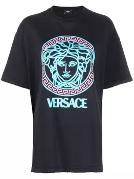 Versace футболка с вышивкой Medusa, черный